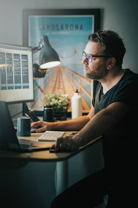 Cambridge Motion designer working on a branding project
